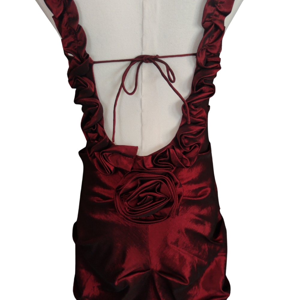 Hailey By Adriana Papell Red Rose Cocktail Dress - Picture 4 of 15